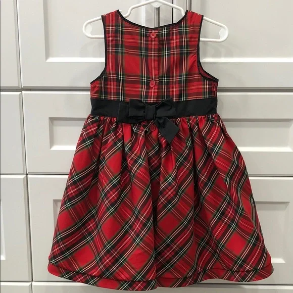 Oshkosh Red Plaid Dress / Iris & Ivy Cardigan – Size 3T - Picture 4 of 11